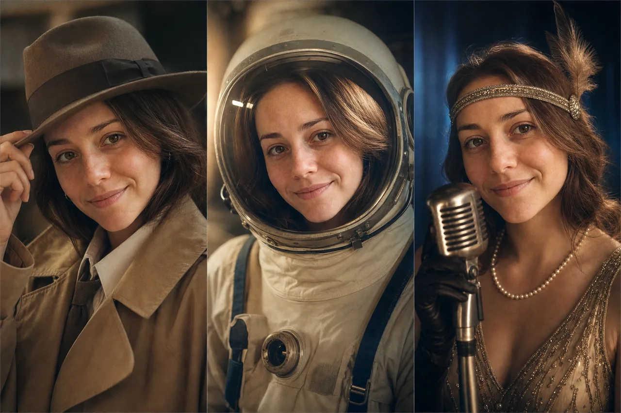 One actress, three roles — detective, astronaut, singer