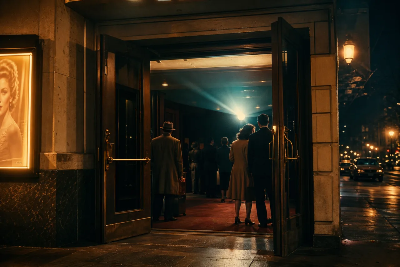 Doors propped open, light spilling out