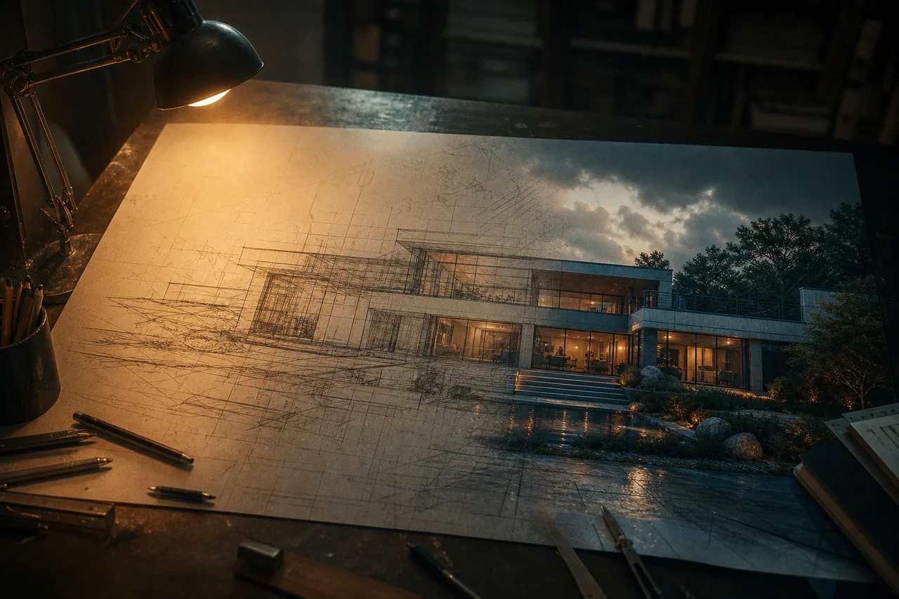 A blueprint that ends as a photograph