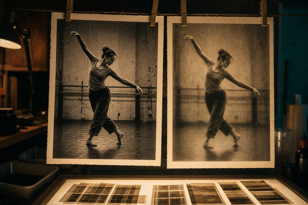 The same dancer, physical vs painterly