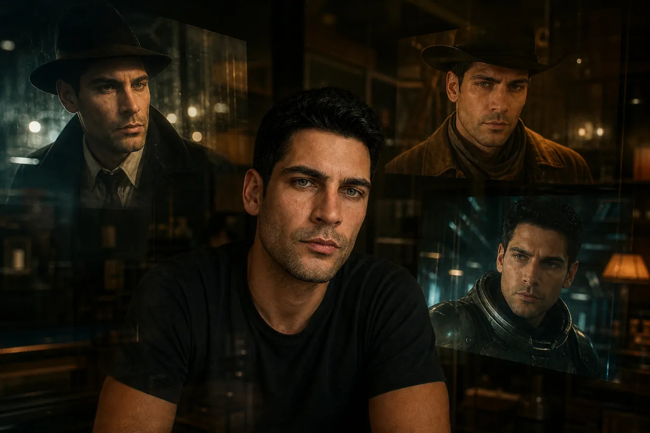 Noir, western, sci-fi — the same actor in every monitor