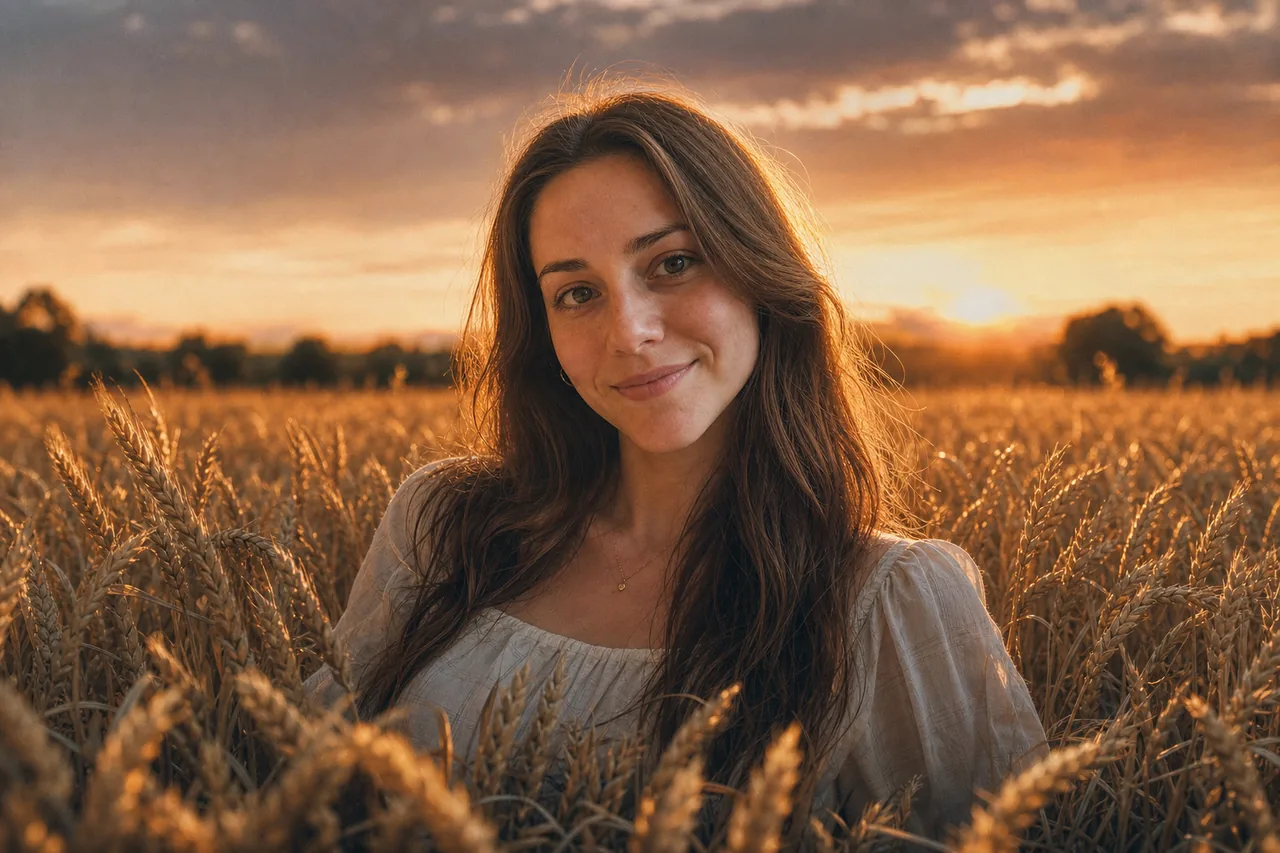 Waist-deep in wheat, painterly backlight blooming