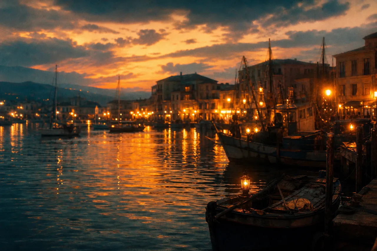 An impressionist harbor dissolving into light
